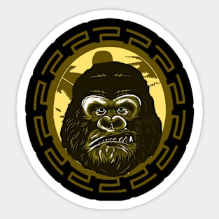 Angry Gorilla Face in The Jungle Sticker